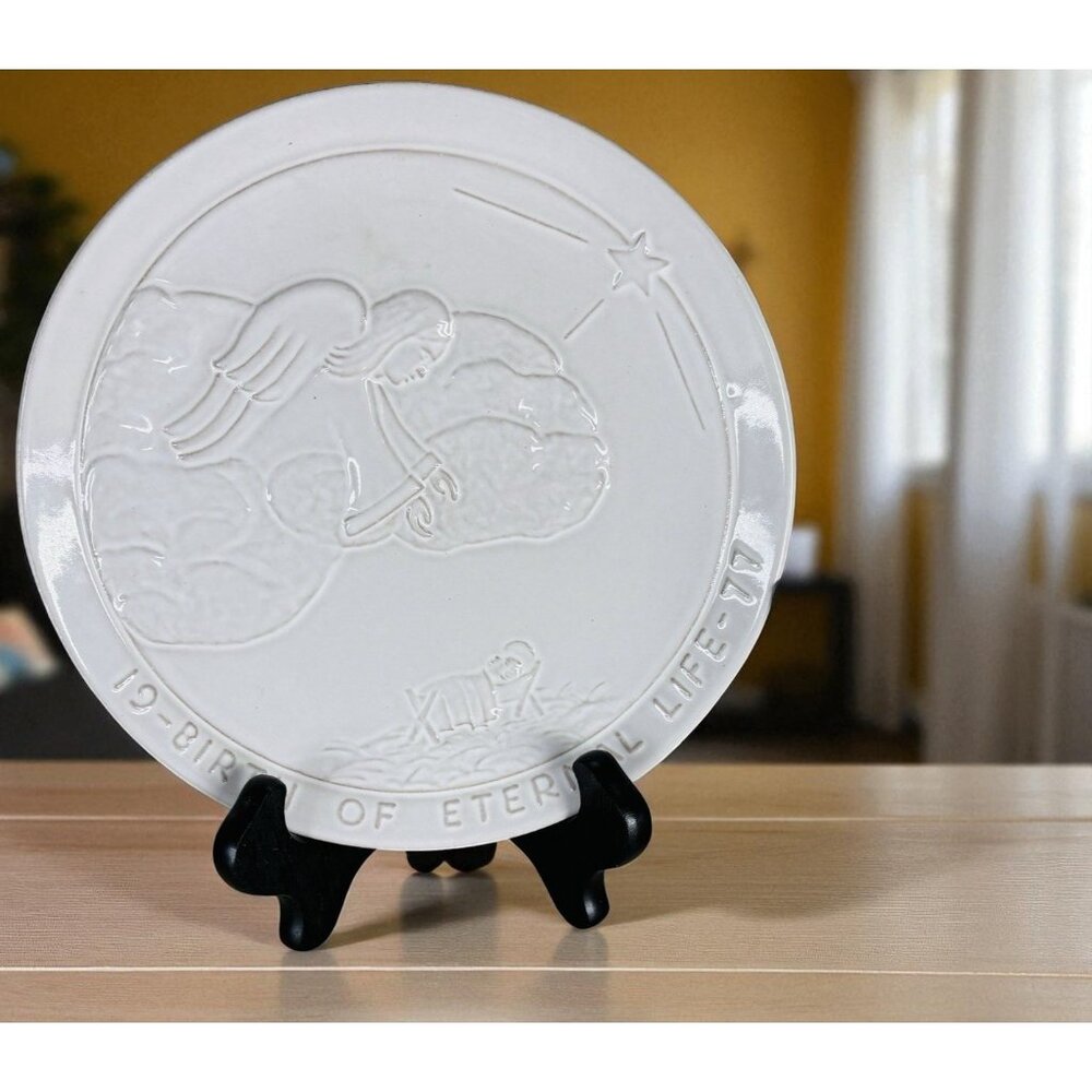 Vintage 1977 Frankoma Pottery CHRISTMAS Birth Of Eternal  Life 1/4" Signed Plate